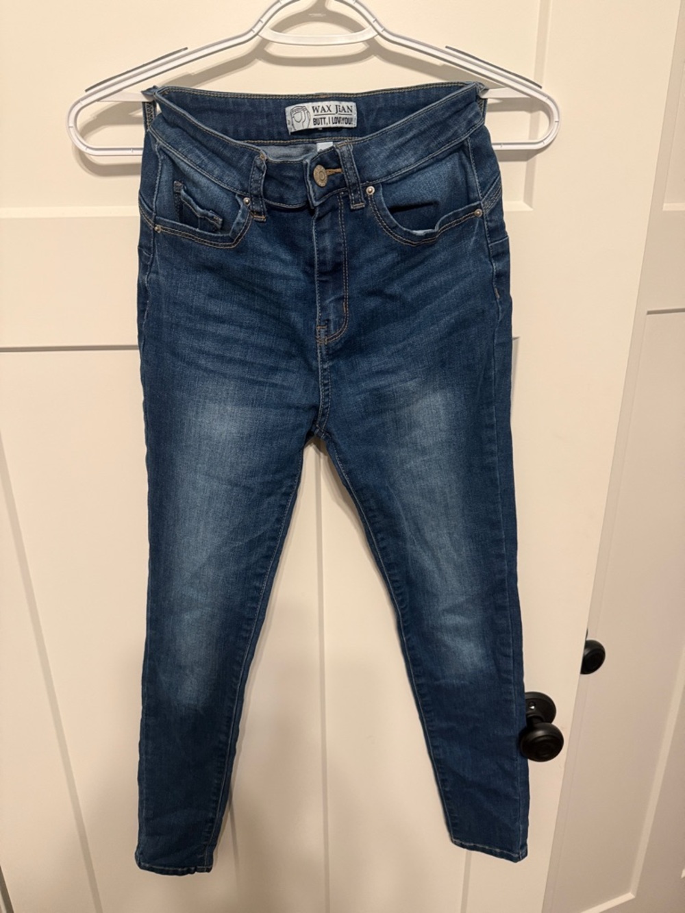 Wax Jean Skinny Jeans in Washed Blue